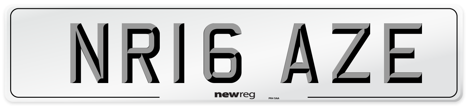 NR16 AZE Number Plate from New Reg